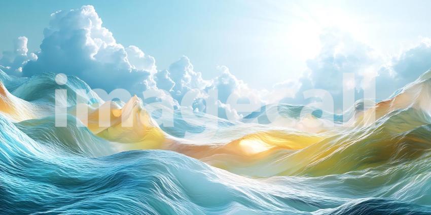 Ocean Waves Abstract Art Serene Seascape Background
