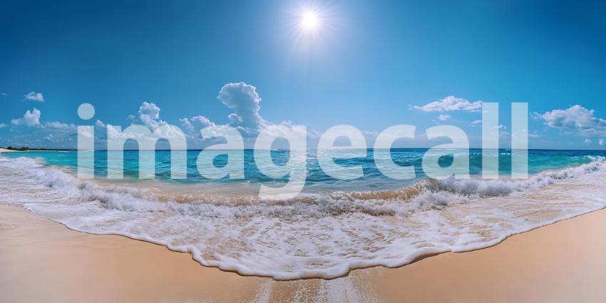 Stunning Beach Scene Sun Sand and Ocean Waves