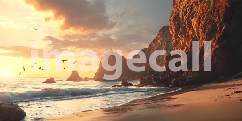 Sunset Coastal Cliffs Dramatic Ocean View
