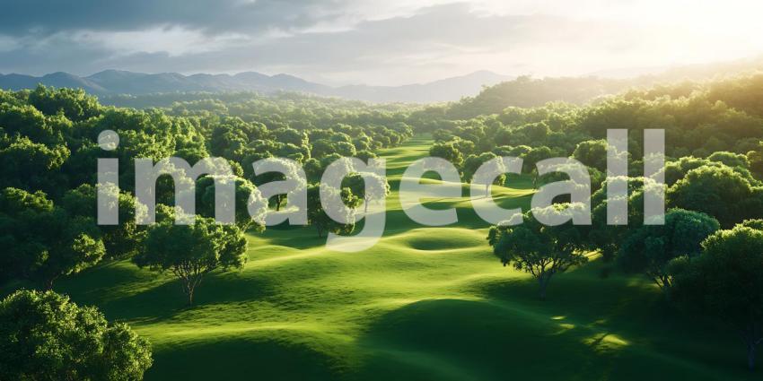 Serene Rolling Hills A Lush Landscape Panorama