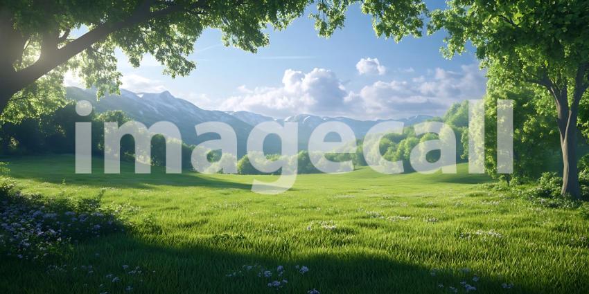 Lush Green Valley Landscape Scenic Nature Background for Design