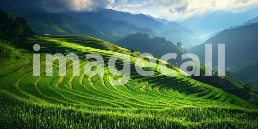 Lush Green Rice Terraces Stunning Asian Landscape Photography