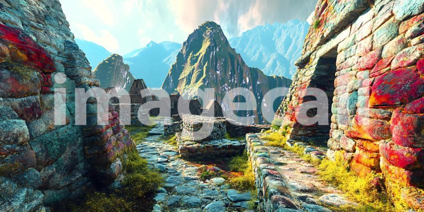 Machu Picchu Panoramic View of Incan Ruins and Andes Mountains