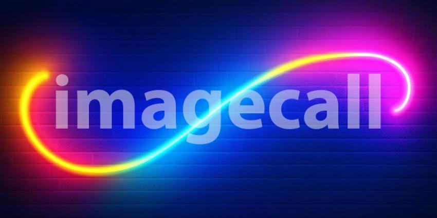 Vibrant Neon Infinity Symbol Glowing Abstract Background for Des