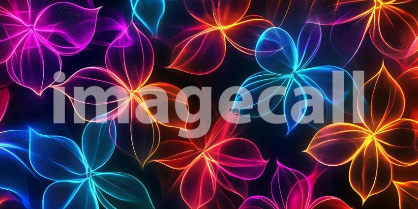 Vibrant Neon Floral Pattern A Stunning Visual