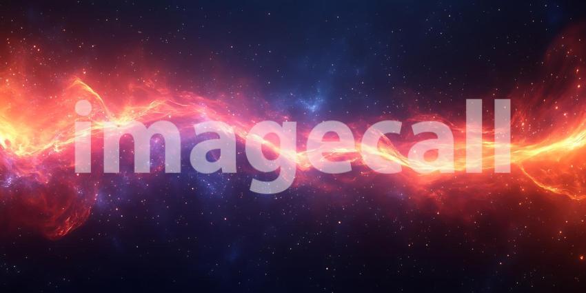 Cosmic Nebula Vibrant Red and Blue Galaxy Background