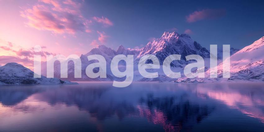 Majestic Winter Peaks Serene Mountain Landscape at Dawn