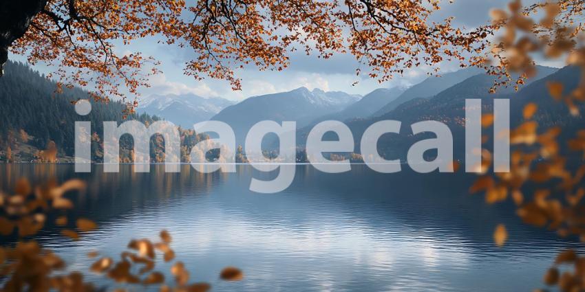 Autumn Reflections Serene Mountain Lake Panorama