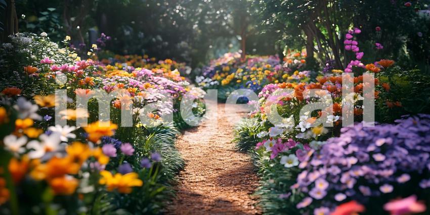 Vibrant Flower Path A Magical Garden Scene