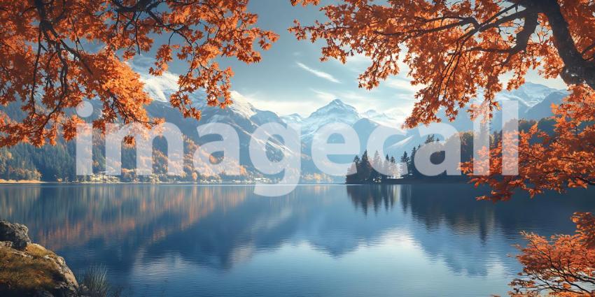 Autumn Lake Mountain Scenery Peaceful Nature Wallpaper