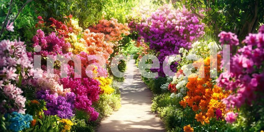 Vibrant Flower Pathway A Colorful Garden Scene