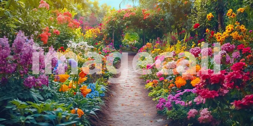Vibrant Garden Path A Kaleidoscope of Blooms