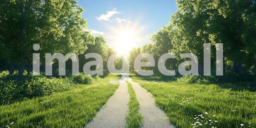 Serene Country Road Stunning Nature Photography for Peaceful Bac