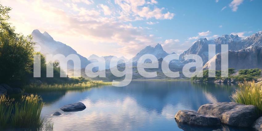 Serene Mountain Lake Breathtaking Nature Photography