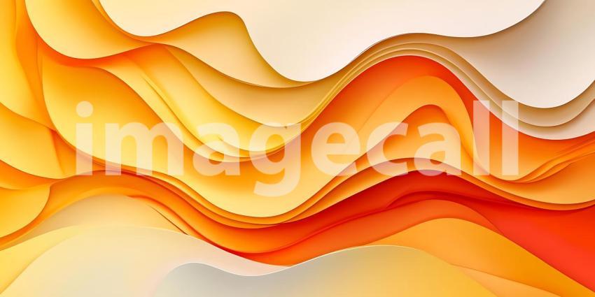 Abstract Orange and White Wave Background