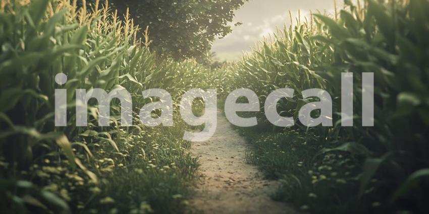 Cornfield Path Rural Landscape Photography Nature Scene Serene P