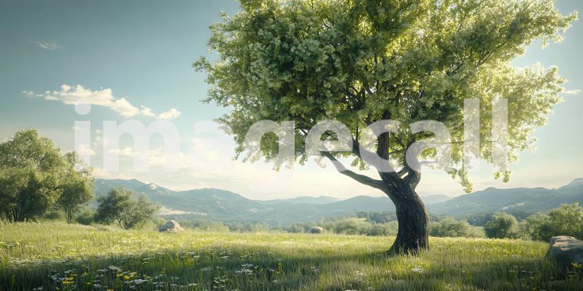 Majestic Tree Serene Landscape Photography