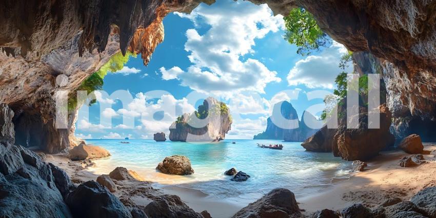 Hidden Beach Paradise Secluded Cove Scene