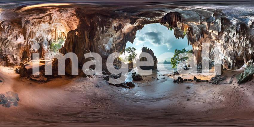 Panoramic Landscape Dramatic Rocks and Reflections