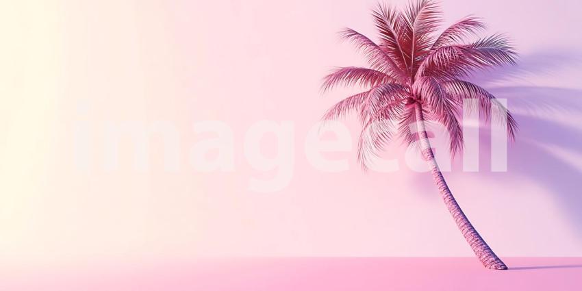 Pink Paradise Minimalist Palm Tree Background