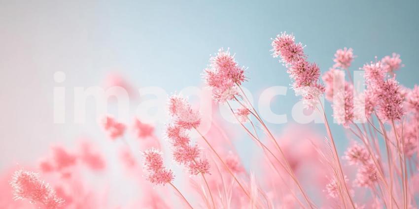 Pink Flowers Soft Pastel Background for Design