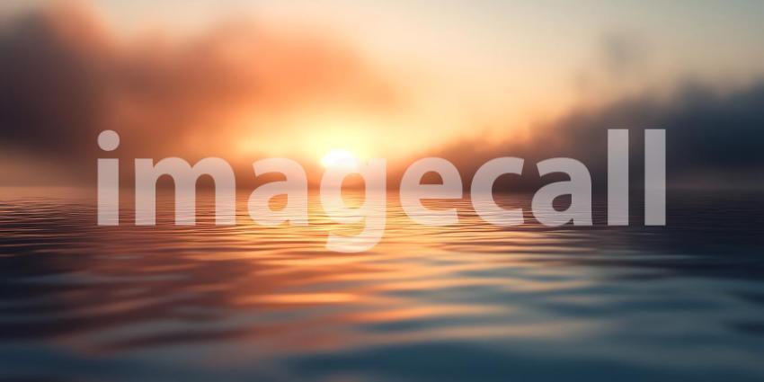 Stunning Sunset Ocean Scene Peaceful Waters  Golden Horizon