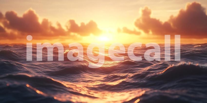 Golden Hour Seascape Ocean Sunset Panorama