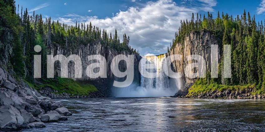 Majestic Waterfall A Stunning Natural Landscape