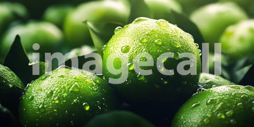 Vibrant Green Limes Closeup Photography of Juicy Citrus Fruits