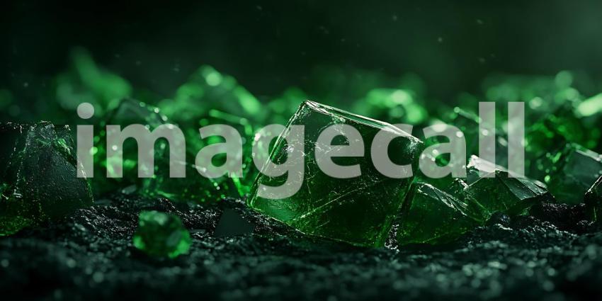 Emerald Green Crystal Texture Lush Dark Background