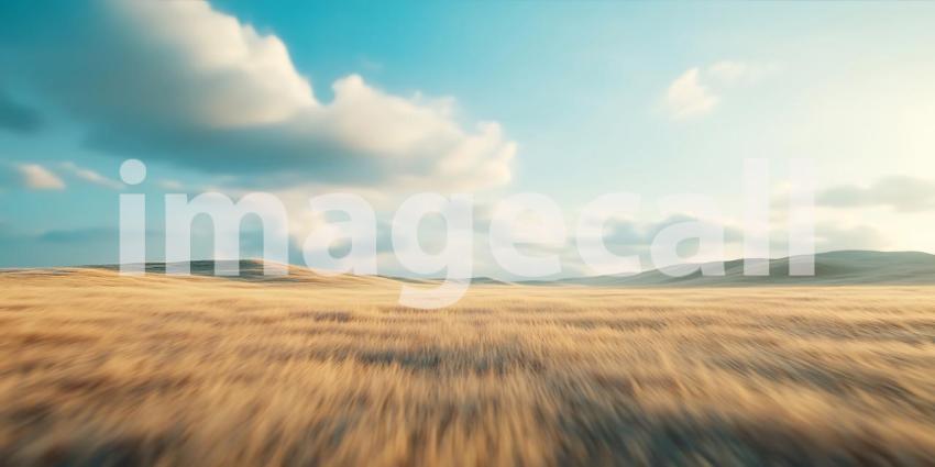 Serene Golden Field Sunset Landscape Photography