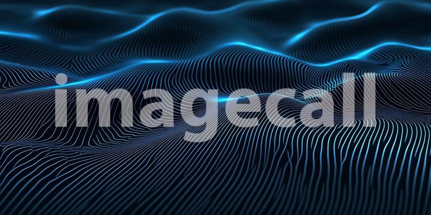 Abstract Blue Digital Wave Background Perfect for Tech  Design P