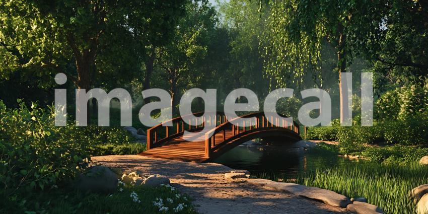 Serene Woodland Bridge Stunning Nature Photography