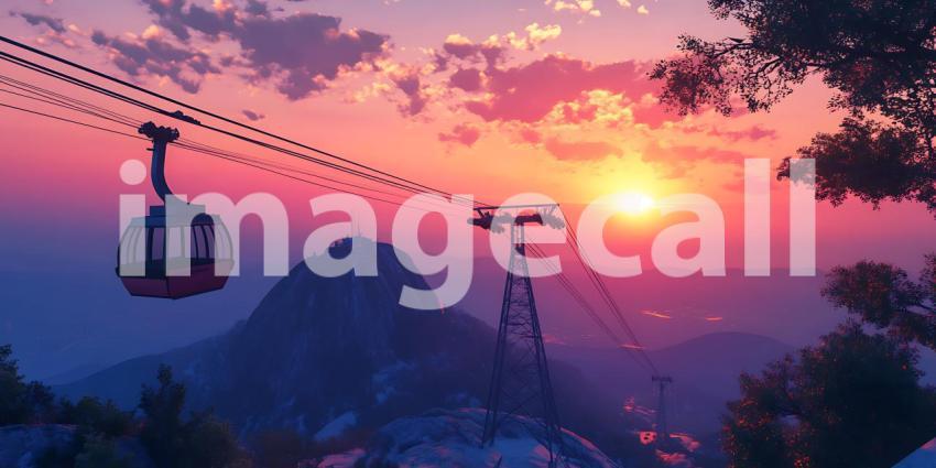 Stunning Sunset Cable Car Ride Mountaintop Views  Scenic Panoram