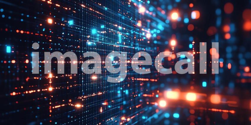 Stunning Abstract Background Digital Art Blue and Orange Glowing