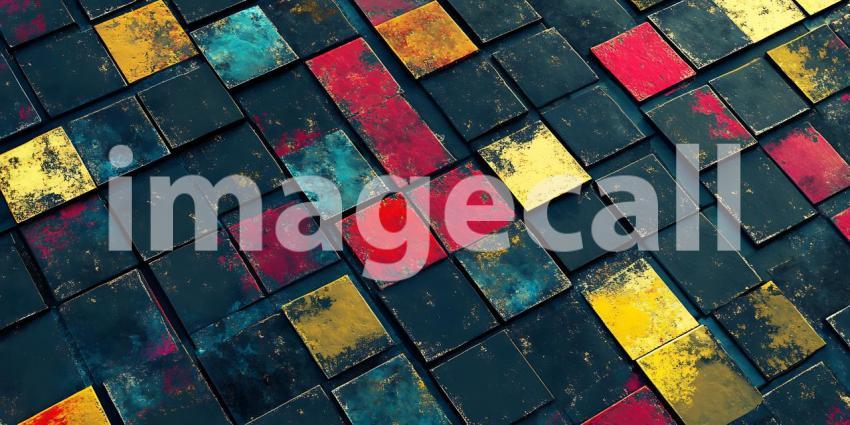 Abstract Colorful Mosaic Pattern Vibrant Geometric Texture Backg