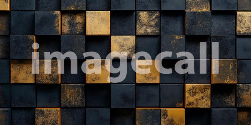 Luxury Gold and Black Cube Texture Abstract Geometric Background