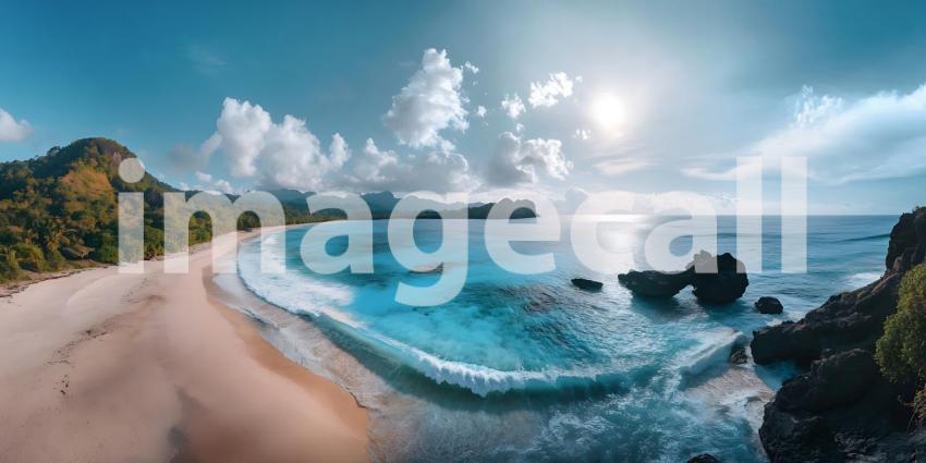 Tropical Beach Paradise Stunning Aerial View of Turquoise Waters