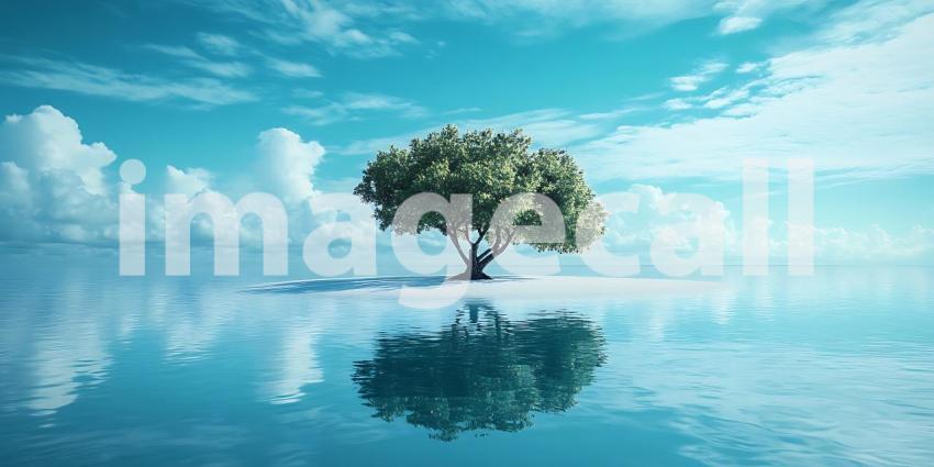 Tranquil Serene Tree Reflection Peaceful Nature Scene