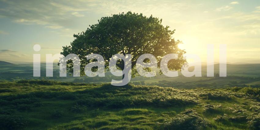 Majestic Tree at Sunrise Stunning Nature Photography