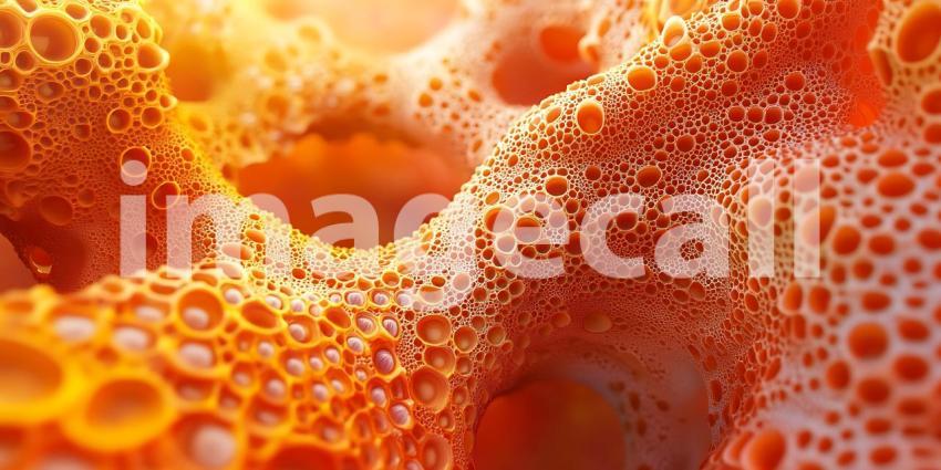 Intricate Orange Cellular Structure Microscopic Abstract Backgro