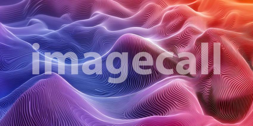 Vibrant Abstract Texture Colorful 3D Rendered Landscape