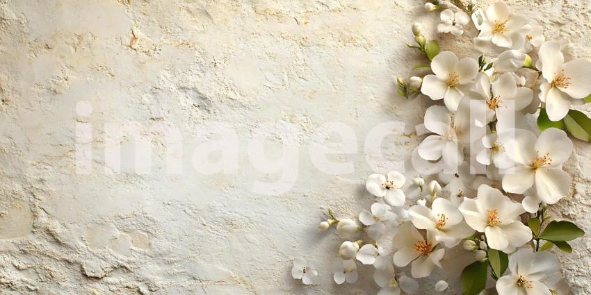 Elegant White Blossoms on Textured Background Premium Design Res