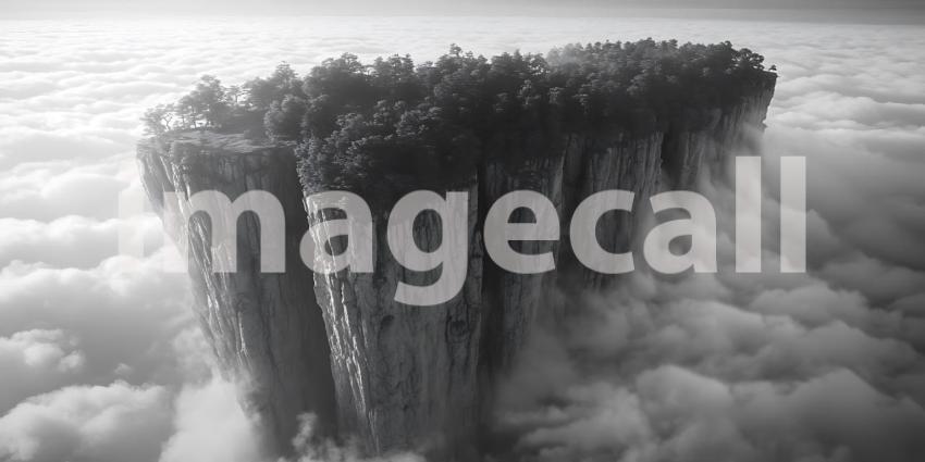 Majestic CloudCapped Mesa A Panoramic View