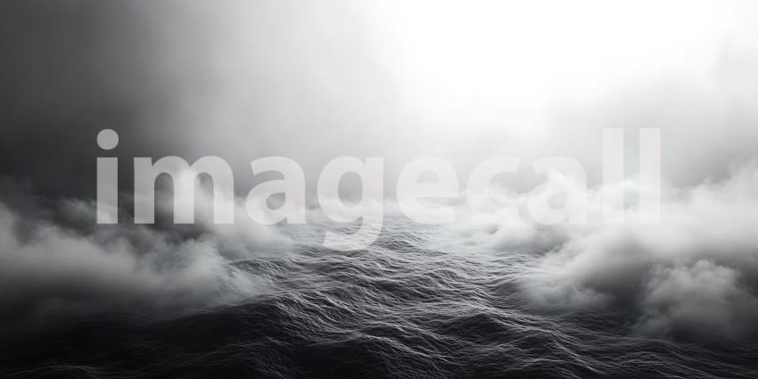 Dramatic Monochrome Cloudscape Misty Mountain Peak Photography