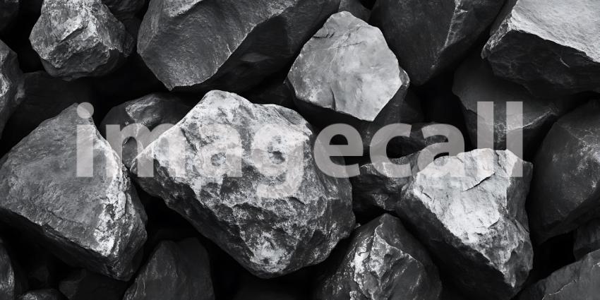 Textured Black and Grey Rocks Closeup Rough Stone Background