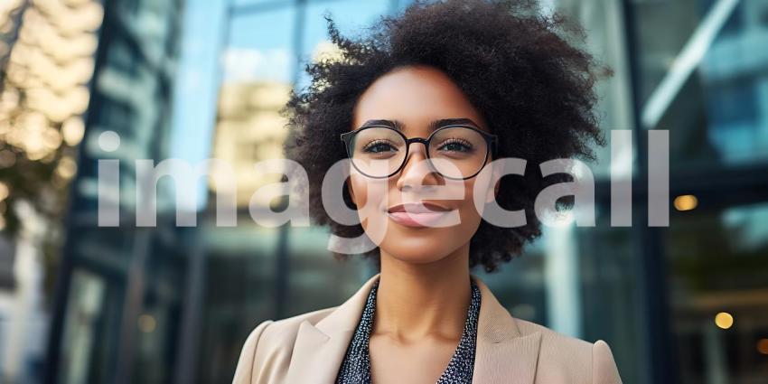 Portrait of a Confident Young Businesswoman Professional Headsho