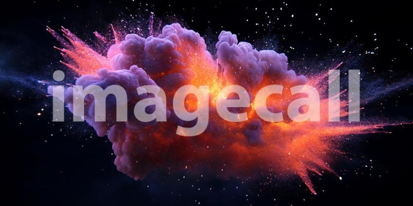 Cosmic Nebula Vibrant Purple and Orange Explosion