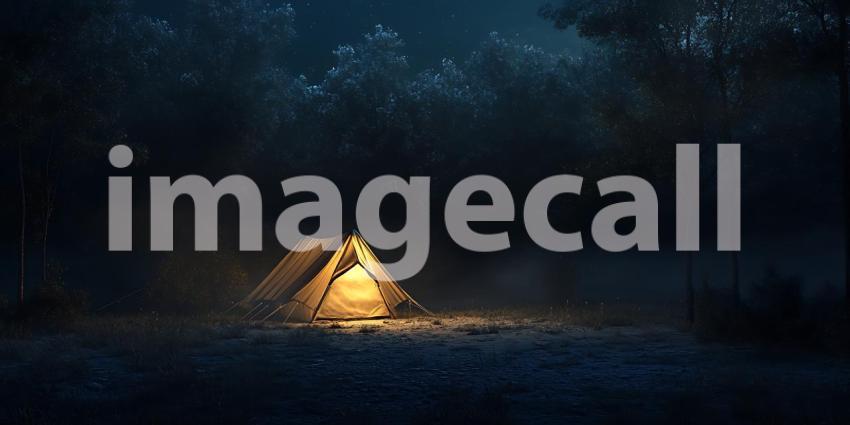 Enchanted Forest Campsite A Nighttime Wilderness Scene