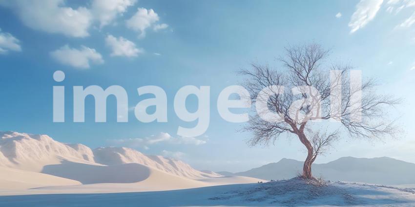 Lone Tree Serenity A Stunning Winter Landscape